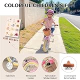 Glerc 14 Inch Kids Bike for Girls Pink with Basket Stabilizers Bell 3-5 Years view 5