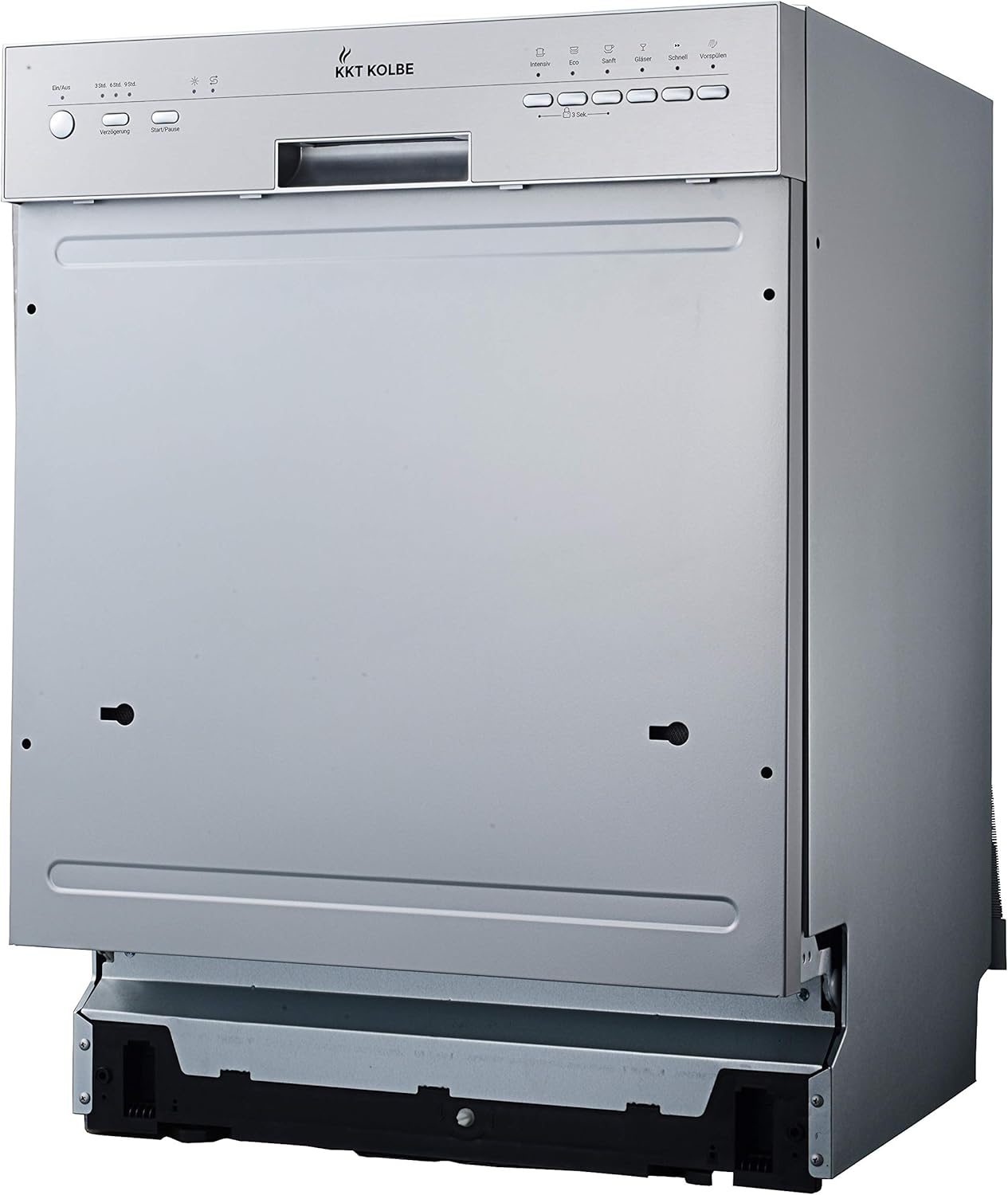 KKT KOLBE Teilintegrierbarer Geschirrspüler (60cm / Edelstahl/A++ / 259kWh/Jahr/AquaStop/Höhenverstellbar Oberkorb / 6 Spülprogramme/Selbstreinigend/LED) GS60ED
