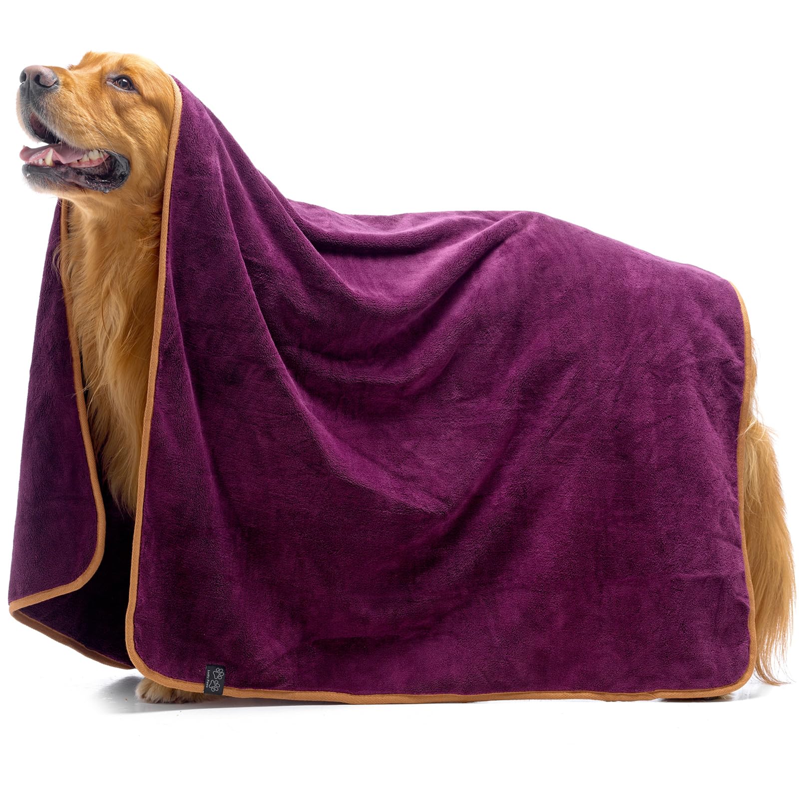 Lucky Paws® UK Dog Towel – Luxuriously Thick 600gsm, 140x80cm Extra Large Towel for Drying Dogs – Extremely Absorbent, Fast Drying, Ultra Soft (Pack of 1, Plum)