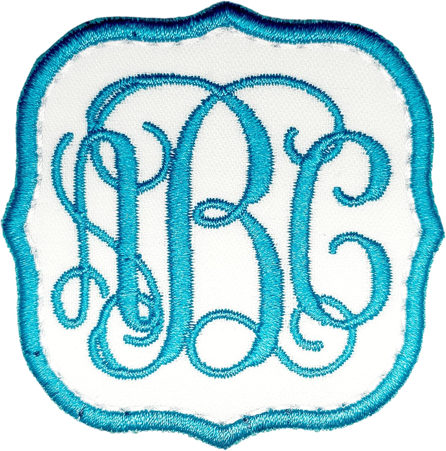 Mixed Media - Monogram Vine Font Patch Iron-on or Sew-on Applique Embroidered Patch #3 for Uniforms, Backpacks, Christmas Stockings, Luggage