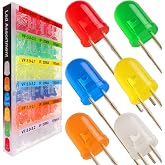 EEEEE 600pcs 6 Colors 5mm LED Diode Assortment LED Light Kit Box Multi Colored mini LEDs White Red Yellow Orange Green Blue Light Emitting lamp diodes Components Parts ledlights Circuit
