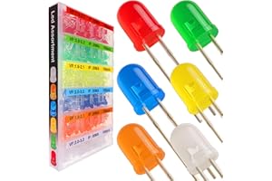 EEEEE 600pcs 6 Colors 5mm LED Diode Assortment LED Light Kit Box Multi Colored mini LEDs White Red Yellow Orange Green Blue Light Emitting lamp Flashing diodes Components Parts ledlights Circuit