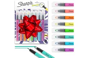 Sharpie Clear View Highlighter Sticks, Chisel Tip, Assorted Fluorescent, 8 Count - School, Home, and Office Use, Teacher Supplies