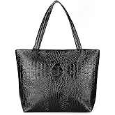 SUMGOGO Purse and Handbag for Women Crocodile Satchel Large Shoulder Tote Bag Wallets