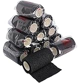Ever Ready First Aid Self Adherent Cohesive Bandages 4" x 5 Yards - 12 Count, Black