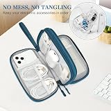 FYY Travel Cable Organiser 2-Layer Waterproof Pouch Dark Green 19x11x5.5cm view 5