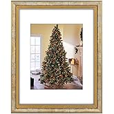 Golden State Art,11x14 Ornate Picture Frame for 8x10 Photo with Mat or 11 x 14 Prints Without Mat, Real Glass Wall Display Horizontally or Vertically (Color:Vintage Gold)