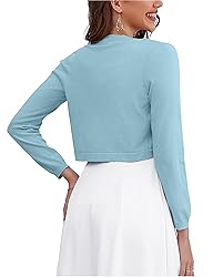 OmicGot Women's Cropped Cardigan Knit Sweaters Open