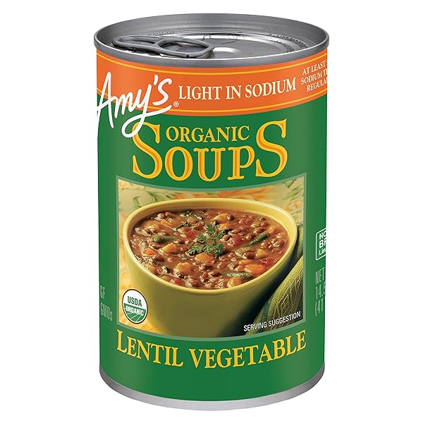 AMY’S LENTIL VEGETABLE LOW SODIUM ORGANIC SOUP, 14.5...