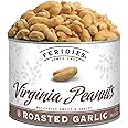 FERIDIES - Roasted Garlic Seasoned Virginia Peanuts, 18 Ounce Resealable Snack Tin of Gourmet Extra Large Roasted Virginia Peanuts with Savory Garlic Flavor