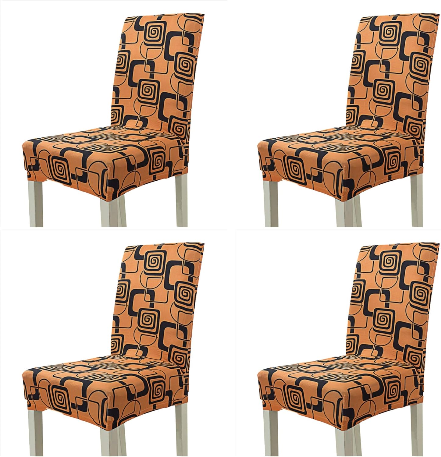 Fashion Orange Dinning Chair Cover 4 Piece Chair Slipcover as
