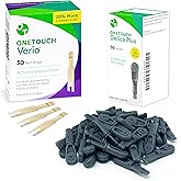 OneTouch Verio Test Strips and Delica Plus Lancets, 30 Each, 60 Count | Diabetes Testing Bundle with 5-Second Verio Test Strips &amp; Silicone-Coated 30-Gauge Lancets for Pain-Free Sampling