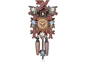 HerrZeit by Adolf Herr Quartz Cuckoo Clock - Alpine Flowers AH 40/8 QM
