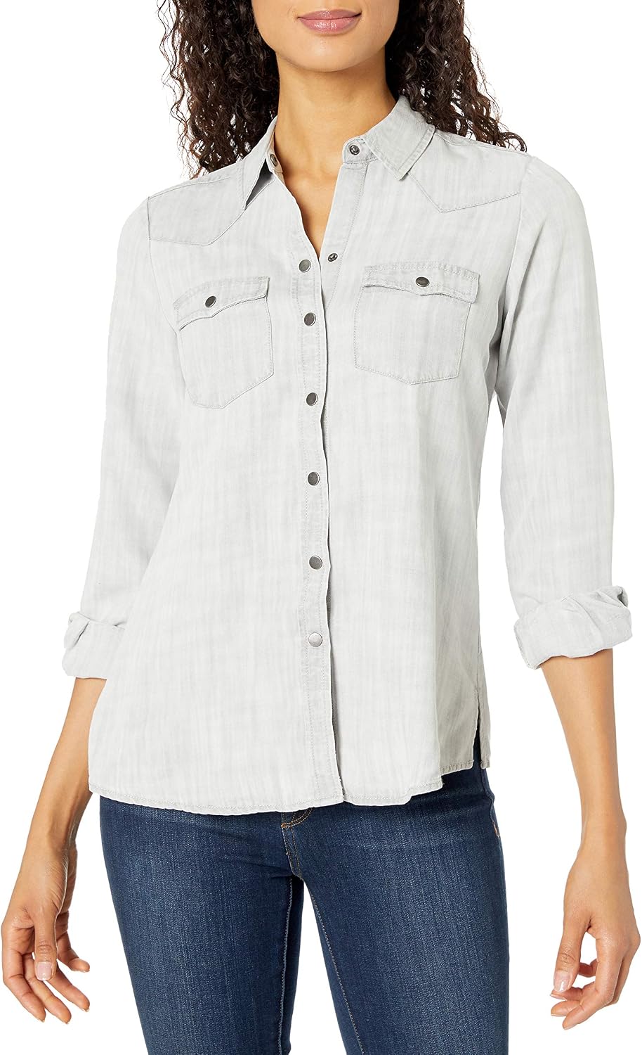 Foxcroft Womens Long Sleeve Denim 
