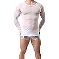 ONEFIT Men's Shirts See Through Tank Top Mesh Long Sleeves T-Shirt Vests