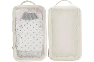 Diaper Bag Organizing Pouches, 2PCS Waterproof Pod Diaper Bag Organizer, Reusable Washable Storage Mesh Pouch with Hanging Ro