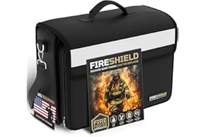 TOOL TROOPERS FIRESHIELD PRO Fireproof Document Bag – Portable Briefcase with Shoulder Strap, Tablet, Laptop & Card Organizer – Water Resistant, Multi-Pocket Storage for Travel, Home or Office – 17" x 12.5" x 7.2"