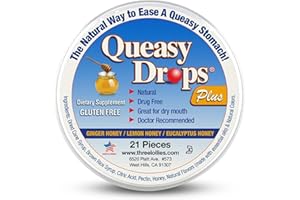 Three Lollies Queasy Drops Plus - Lozenges with Pectin & Honey to Relieve a Severe Dry Mouth - Helps to Alleviate Nausea & Dry Mouth Caused by Chemotherapy Treatment - Natural - 21 ct