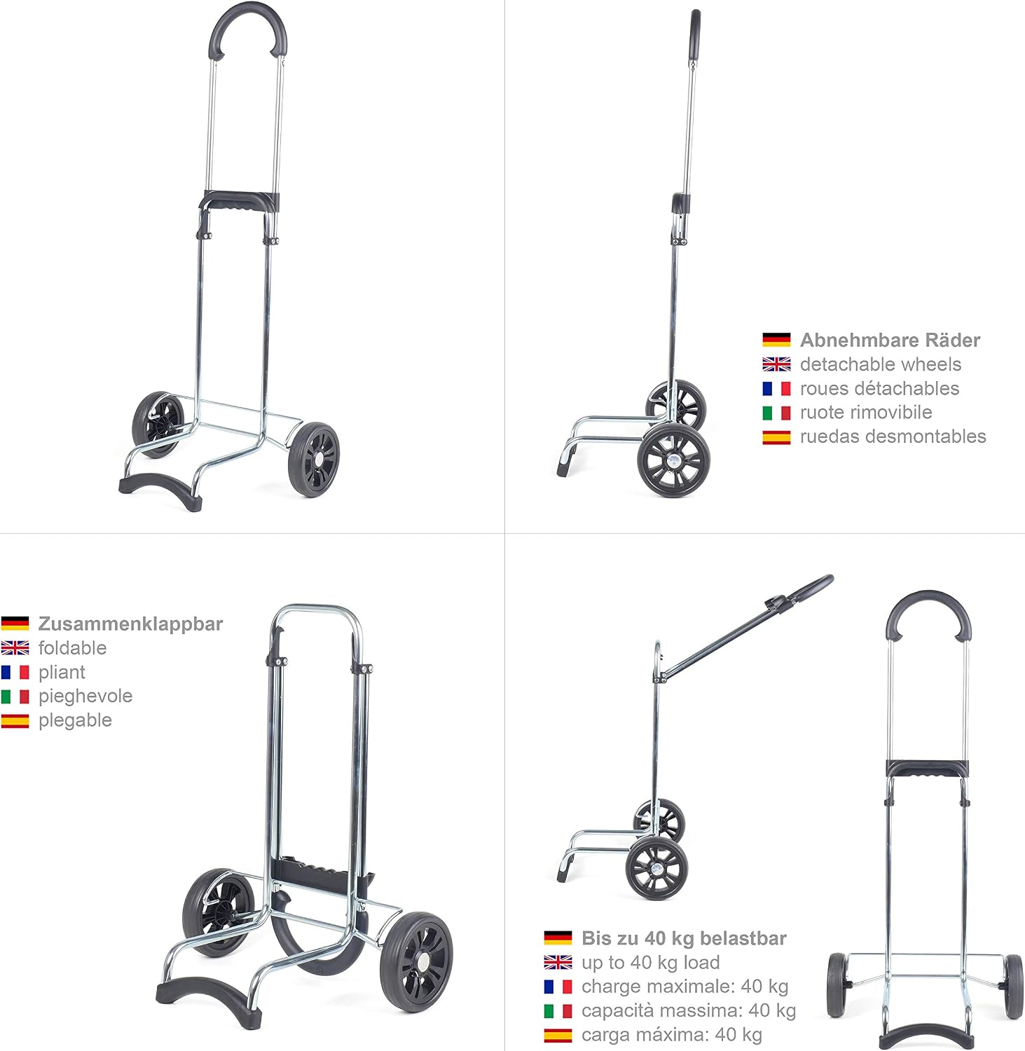 Andersen Shopping trolley Scala with bag Milla blue, Volume 49L, steel ...