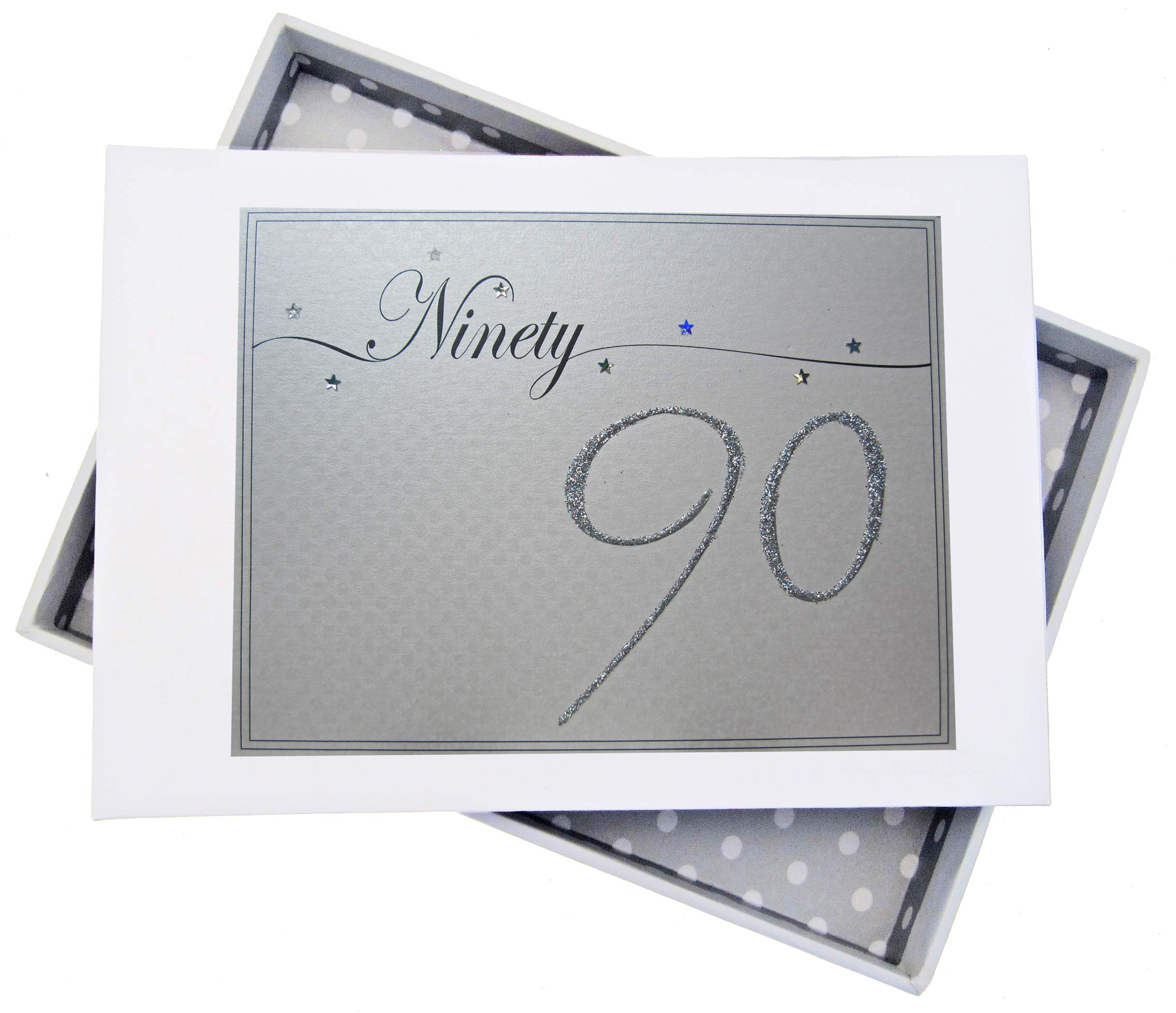 White Cotton Cards LLN90T Mini"Ninety Holographic, Sparkly" 90th Birthday Photo Album