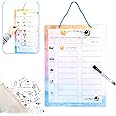 Magnetic Visual Schedule for Kids - Customizable Toddler Routine Chart with 80 Magnetic Labels | Visual Schedule for Kids with Autism | Hanging Kids Routine Chart | Inspiring Routine Chart for Kids
