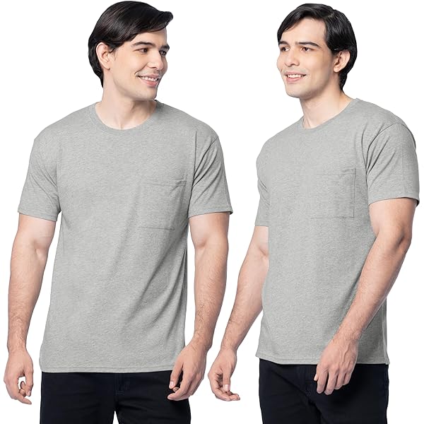 Fruit of the Loom Men's Pocket Crew Neck T-Shirt (Pack of 4
