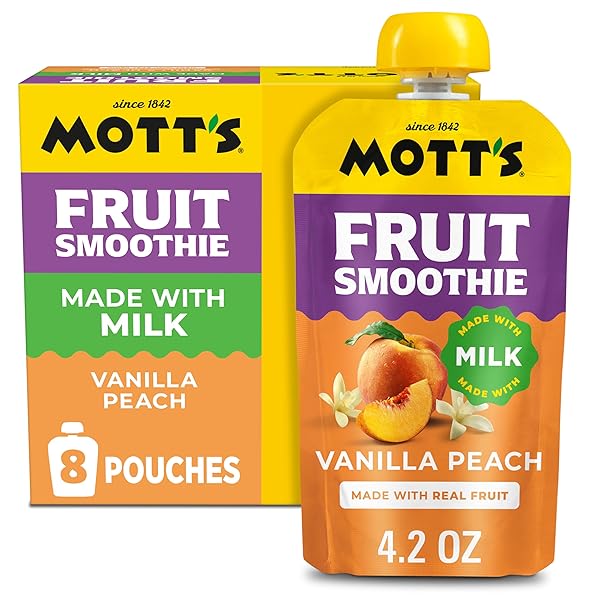 MOTT’S FRUIT SMOOTHIES VANILLA PEACH, 4.2 OZ CLEAR...