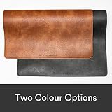 Wolvende Premium Distressed Faux Vegan Leather Desk Mat 40x90 Tan Brown view 9