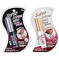 i•ENVY Super Strong Hold Eyelash Adhesive, Waterproof, 48-Hour Long-Lasting Lash Glue, Latex-Free, Hypoallergenic, Quick-Drying with Brush-On Applicator for Strip Lashes (Black&Clear, 2 Pack)