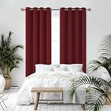 Deconovo Red Thermal Blackout Curtains 52x54 Eyelet Pair 2 Panels 100% Polyester view 5