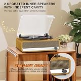 Udreamer Record Player with Speaker Bluetooth Turntable 3 Speed Belt-Driven view 2
