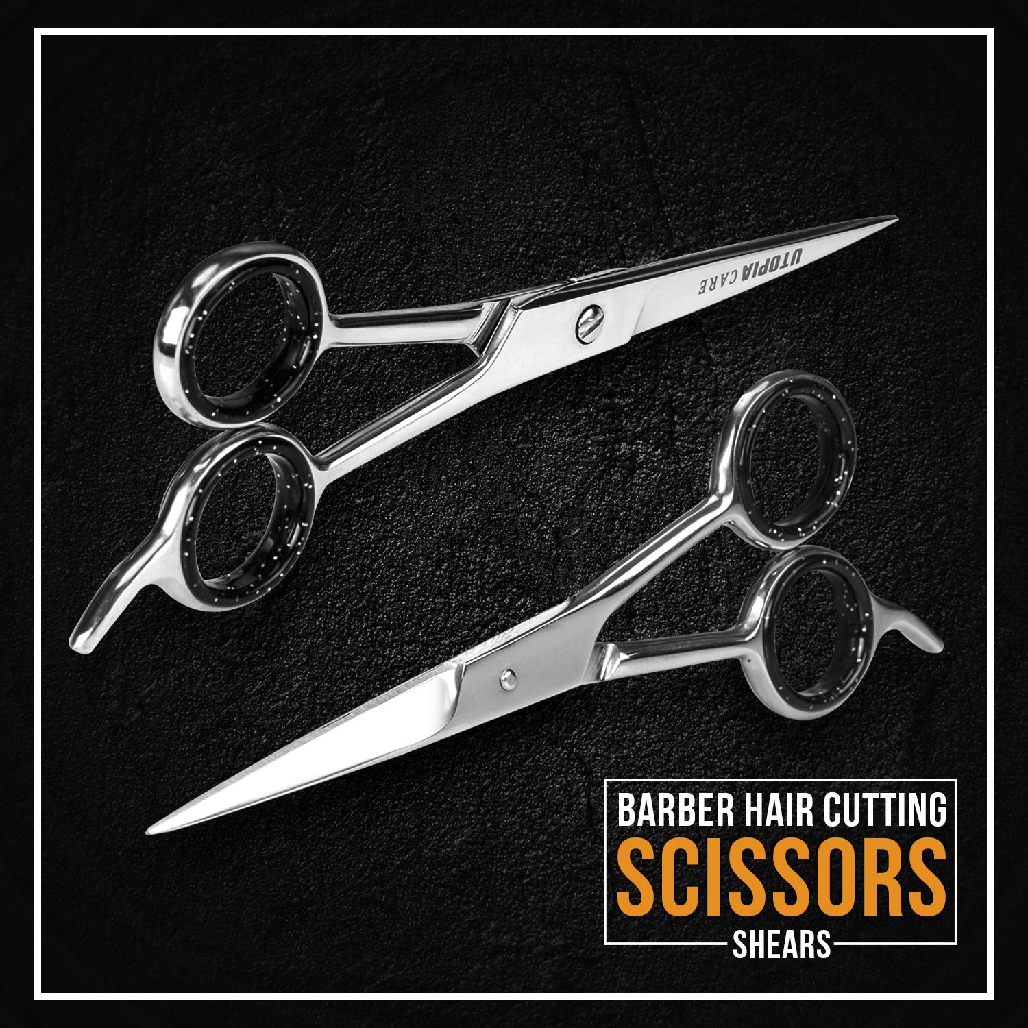 Professional Barber Hair Cutting Scissors/Shears (6.5-Inches) - Ice Tempered Stainless Steel Reinforced with Chromium to Resist Tarnish and Rust : Beauty