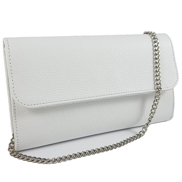 Freyday Echtleder Damen Clutch Tasche Abendtasche Muster Metallic 25x15cm