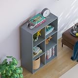 Vida Designs Durham 6 Cube Grey Bookcase Storage Organizer Living Room view 5