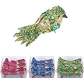 ZHANYIGY 6pcs Artificial Bird with Clip- 4.25" Green/Gold Bird Chrsitmas Tree Ornament Christmas Holy Wreath Decorations