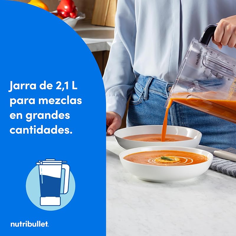 Power Core™ Blender - Liquidificador com Jarra XL de 2,1 L, Batidos e Gelo Triturado, 3 Velocidades + Pulso, Programa Automático de Batidos, 1200 W, Preto (NBF430MB)