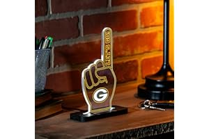 TEAM SPORTS AMERICA NFL Green Bay Packers LED Light Signs Football Foam Finger Tabletop Decor, Free-Standing Desk Night Light Lamp for Home, Office, Man Cave, Christmas Gift for Men, Women, Made in USA