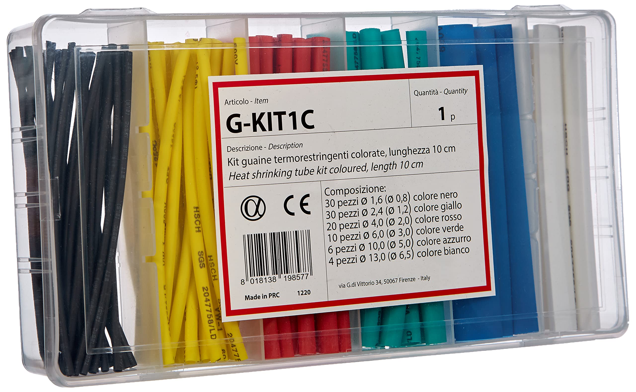 Coloured Heat Shrink Tubing Kit 100 Pieces