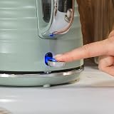 Salter Ripple Sage Toaster & Kettle Set 4-Slice 1630W 3kW Auto Shut-Off view 5