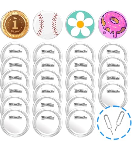 Mardatt Knopfabzeichen Set - 50 Stück Transparente Abzeichen In 4 Größen