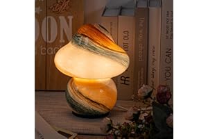 Coosa Mushroom Lamp, Stepless Dimmable Glass Bedside Table Lamp, Night Lamps, Cute Small Nightstand Desk lamp for Home Decor, Study, Living, Bedroom, Gift. (Bulb Included)