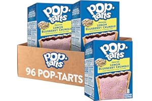 Pop-Tarts Toaster Pastries, Breakfast Foods, Kids Snacks, Frosted Lemon Blueberry Crumble (12 Boxes, 96 Count)