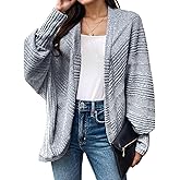 Flamingals Ribbed Cardigans for Women Long Sleeve Knit Oversized Loose Open Front Batwing Cardigan Jacket Coat Fall 2025