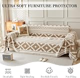 SHANNA Geometric Chenille Sofa Cover 2 3 4 Seater Tassel All Season view 4