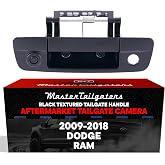 Master Tailgaters Black Tailgate Handle with Backup Camera Replacement for Dodge Ram (2009-2018) | IP68 Waterproof | Parking Grid Lines Available | Easy to Install