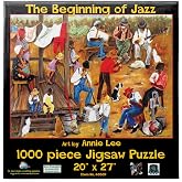 SunsOut The Beginning of Jazz 1000 Piece Adult Jigsaw Puzzle 46846 | 20" x 27" finished size; Art by Annie Lee; Americana, Music &amp; Abstract theme