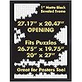Funwares 20x27 Puzzle Frame – Sleek Matte Black Finish, Easy Assembly, No Glass/Plastic Cover Needed, Perfect for 1000 Piece Puzzles, Secure Fit with Built-In Hanging Hooks