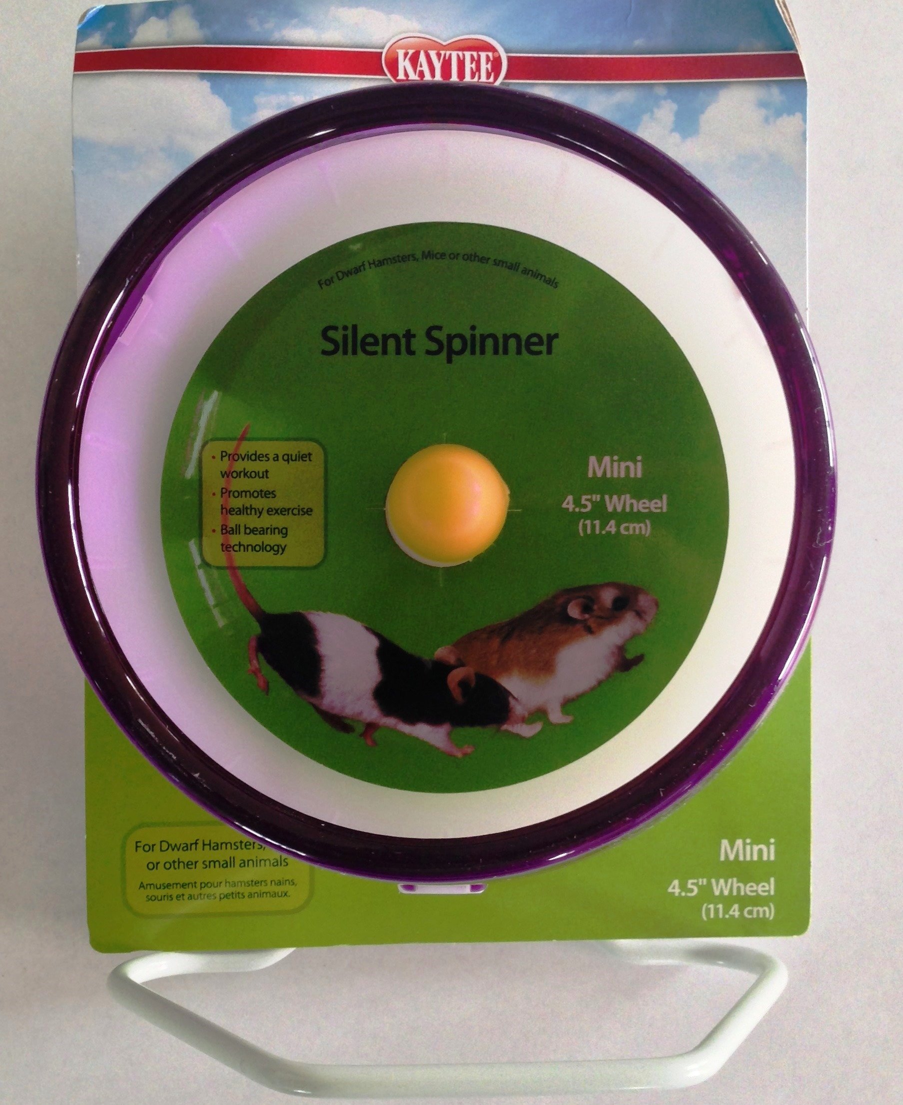 Kaytee Silent Spinner Exercise Wheel, Mini, 4.5," Colors Vary, For