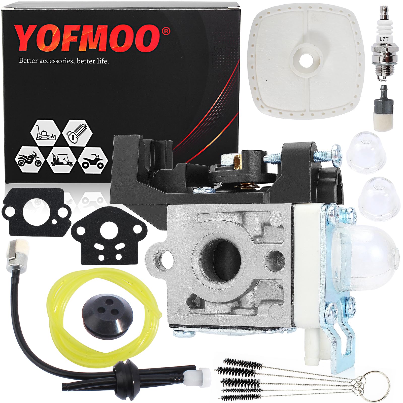 YOFMOO Carburetor for Zama RB-K93 Echo GT-225 GT-225i GT-225L GT-225SF PAS-225 PE-225 PPF-225 PPF-235ES SHC-225 SHC-225S SRM-225 SRM-225i SRM-225U