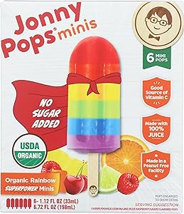 JONNYPOPS Organic Superpower Rainbow Mini Pops, 6.72 FZ